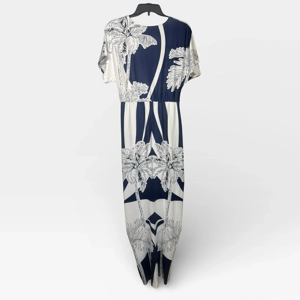 Commense Printed Deep V-Neck Midi Dress - Picture 5 of 8